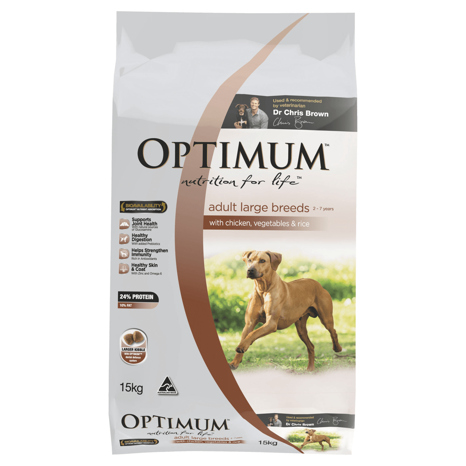 Optimum Dog Giant Breed Ckn Veg 15kg - PremiumStockFeeds